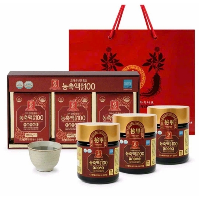Cao Hồng Sâm 100% nguyên chất – Korean 6 years red ginseng extract royal  (Hộp 3 lọ x 100g)