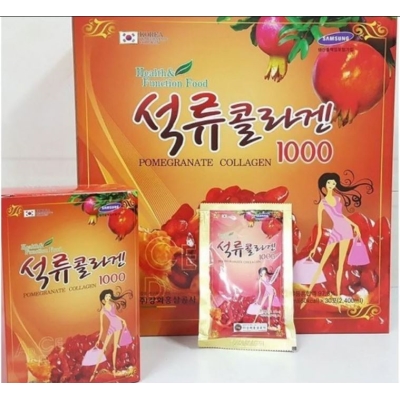 Nước Lựu  Pomegranate Collagen 1000  Hàn Quốc Hộp 30 gói * 80ml 
