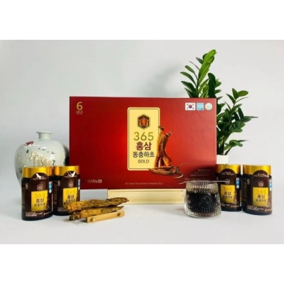 Cao Hồng Sâm Đông Trùng Hạ Thảo 365 Hàn Quốc, Hộp 4 Lọ * 240g,